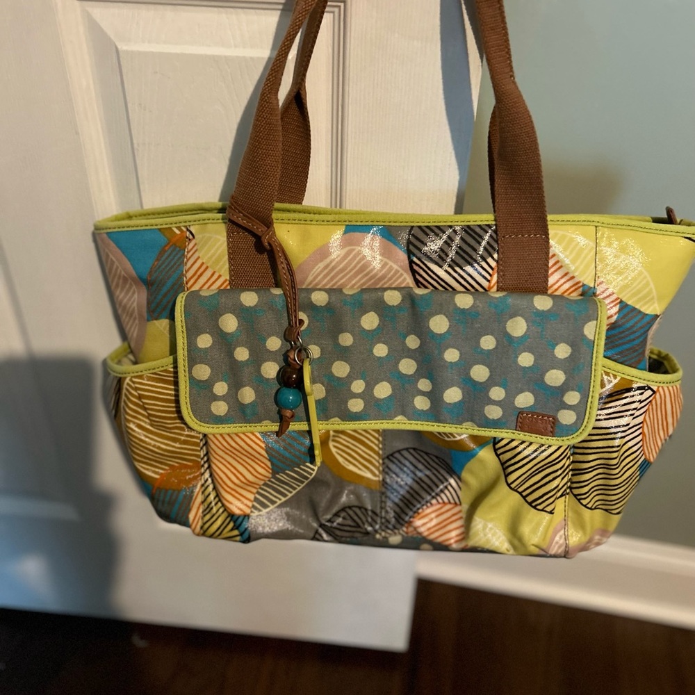 Fossil Keyper Canvas Coated Large Tote Diaper Bag - image 1